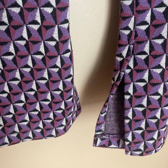 Zara Girls Wide-Leg Geometric Jacquard Trousers Size 10 Pants Casual Purple - Picture 3 of 9